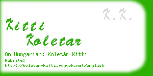 kitti koletar business card